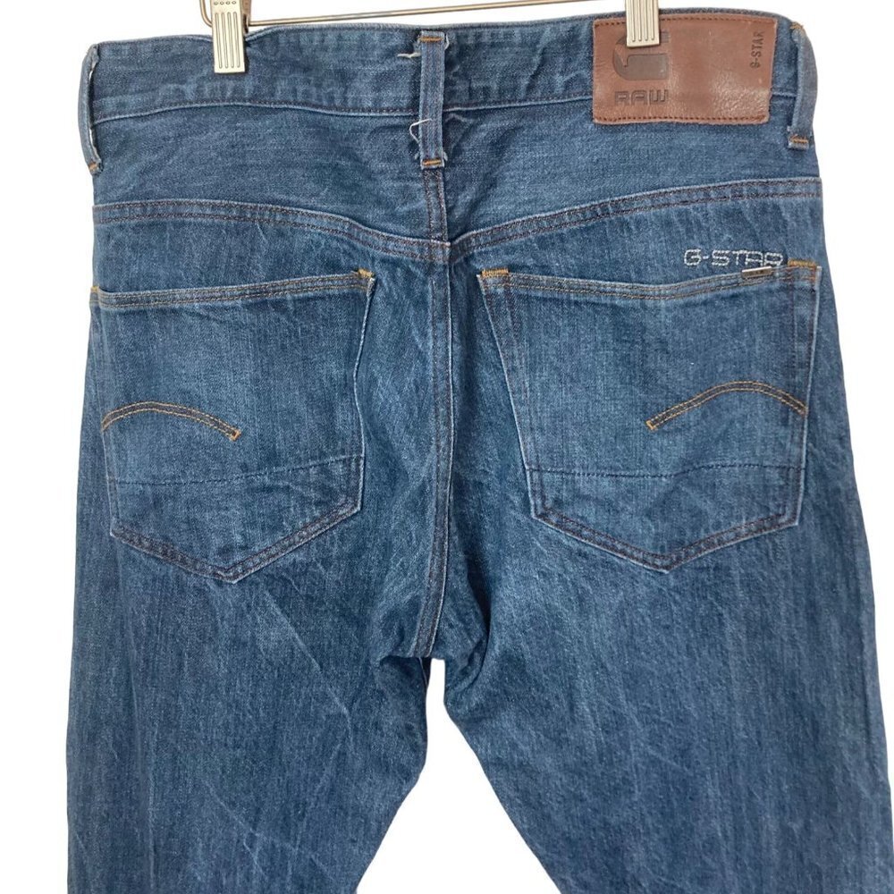 G Star Raw Mens Jeans 32 x 36 Tapered Style 3301 Button Fly Denim